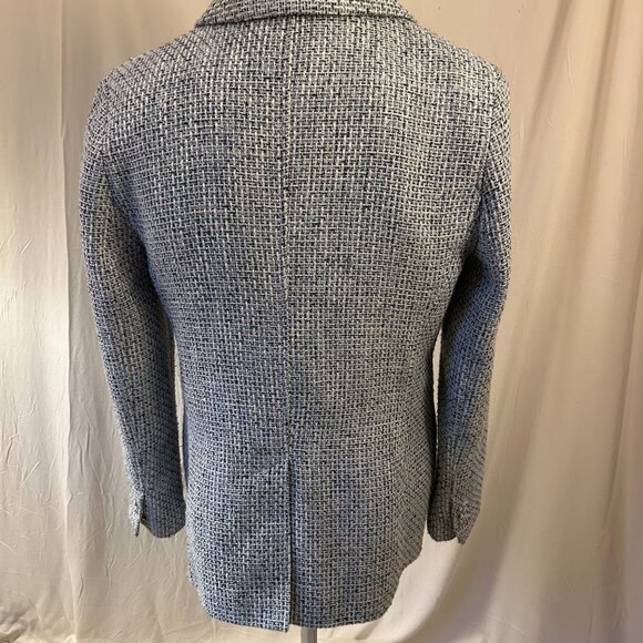 Classy Marks & Spencer Blue Mix Tweed Style Jacket Blazer  (Size 12) - Picture 5 of 13